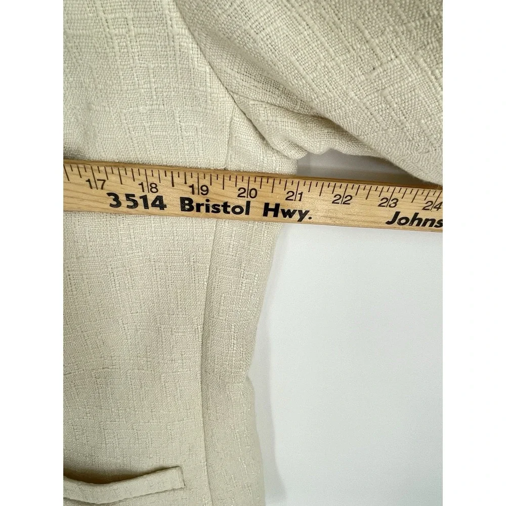Vtg‎ Karen Scott Women 12 Skirt Suit Beige Linen Blend Lined One Button Career